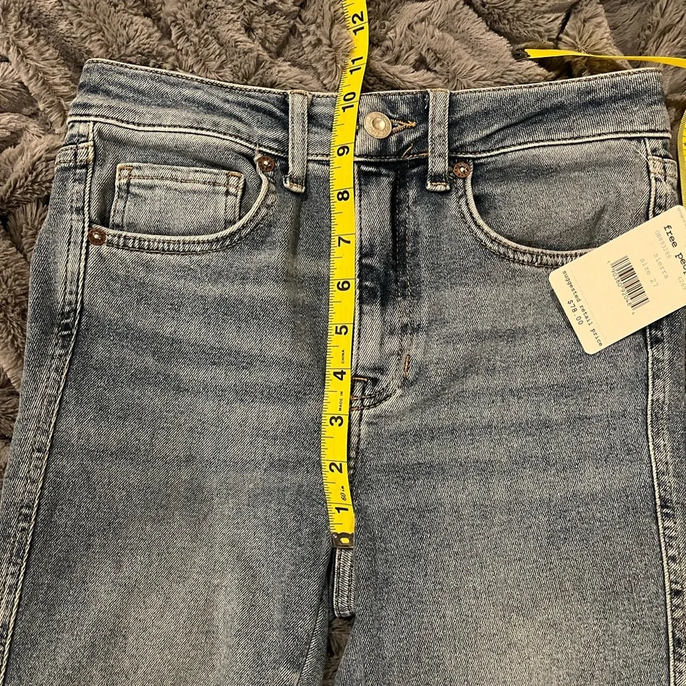 NWT Free People Raw High Rise Jeggings size 27w;indigo blue